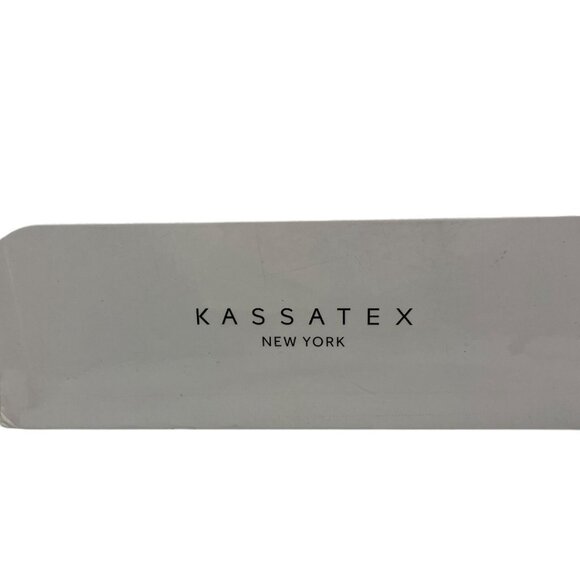 Kassatex New York Bath Shower Curtain Off-White Light Blue Line Cotton 72" x 72" - Picture 7 of 10